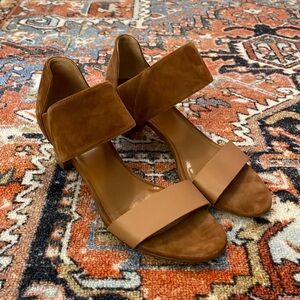 Aquatalia Italian Leather Suede Sandal Heels Block Heel | Women’s Size 7